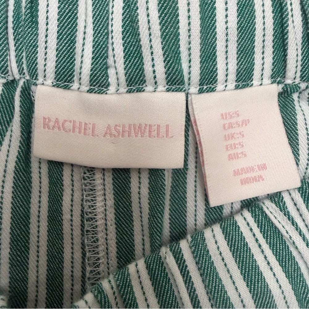 Rachel Ashwell Green & White Striped Pajama Set Sz S Cottagecore 100% Cotton - Picture 9 of 16